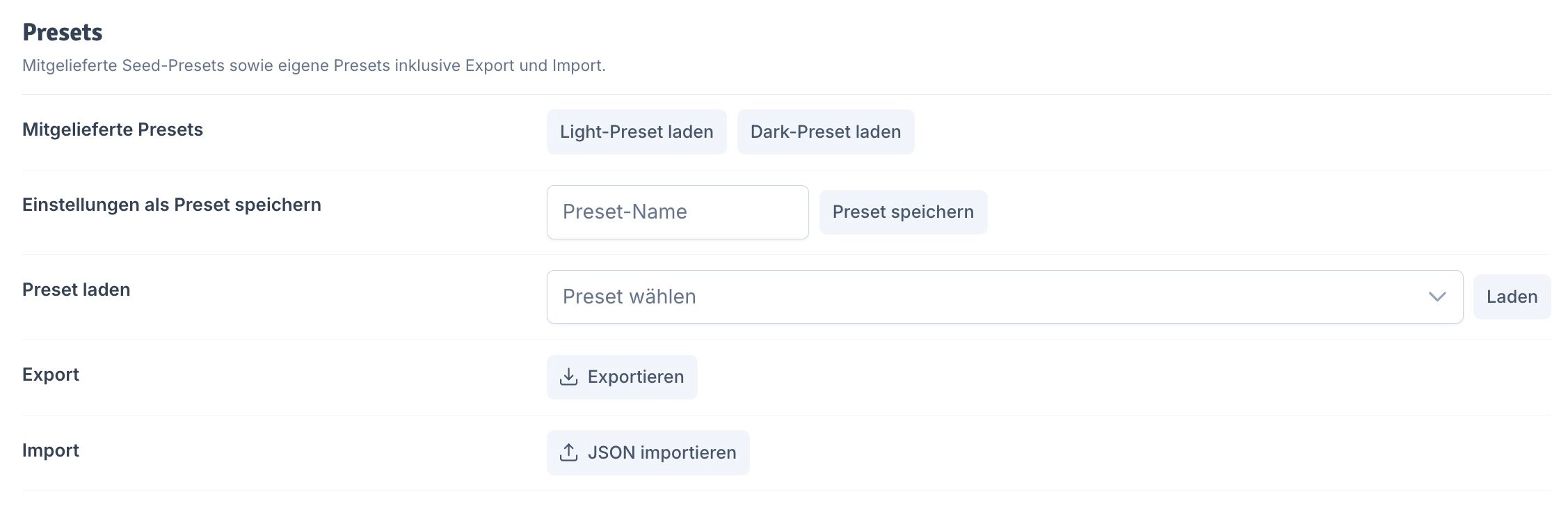 Presets