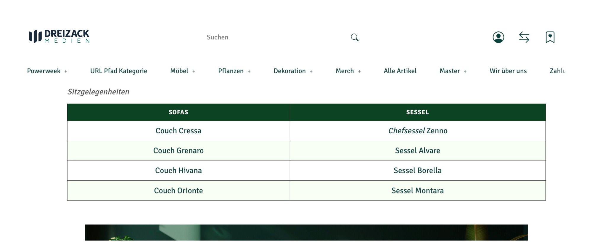 Tabelle kompakt