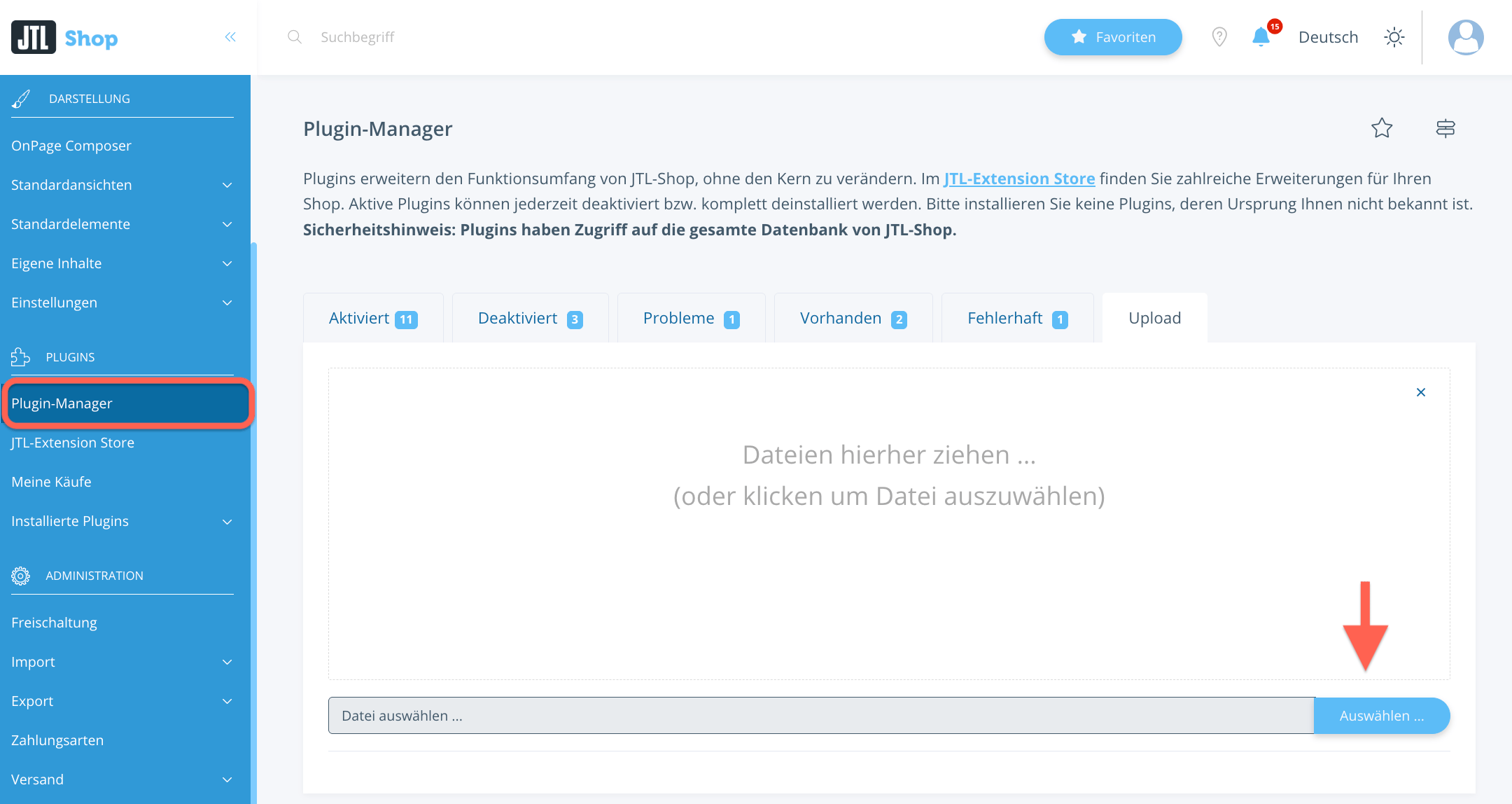 Plugin hochladen