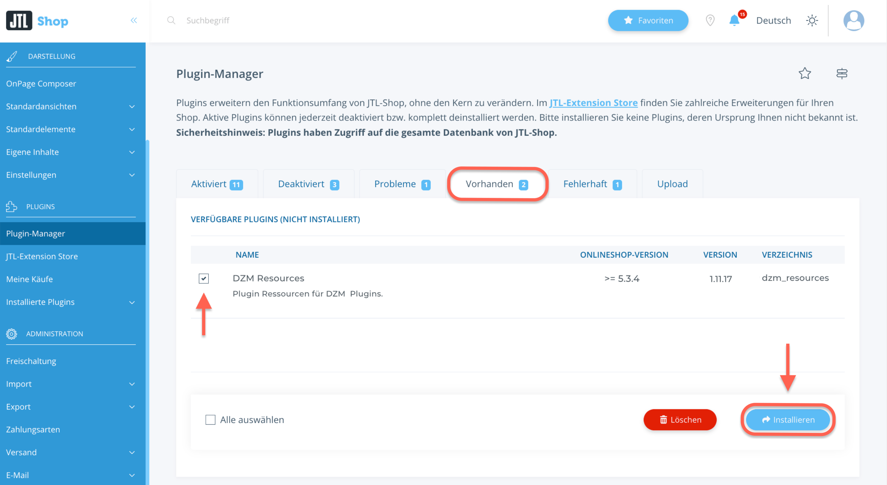 Plugin installieren