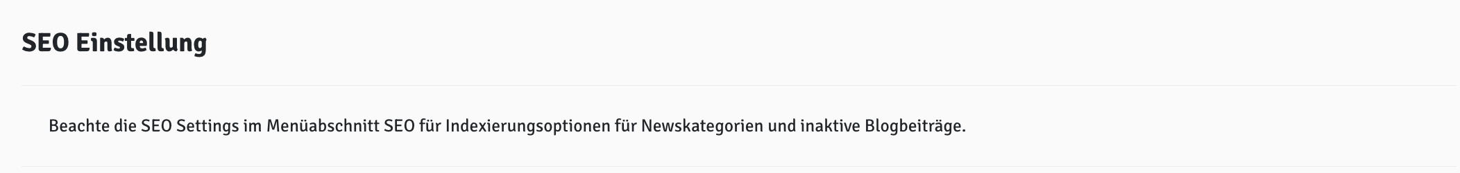 Blog SEO Einstellung