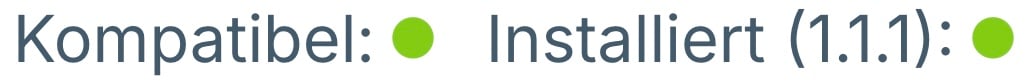 Plugin installiert – beide Punkte grün