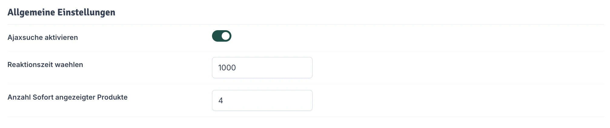Allgemeine Einstellungen
