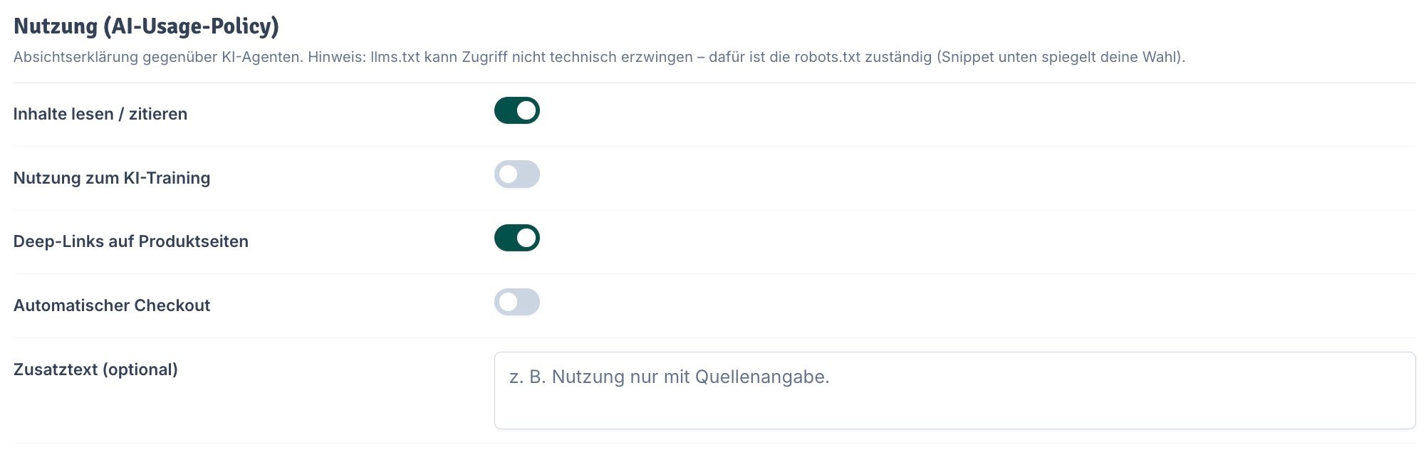 Nutzung (AI-Usage-Policy)