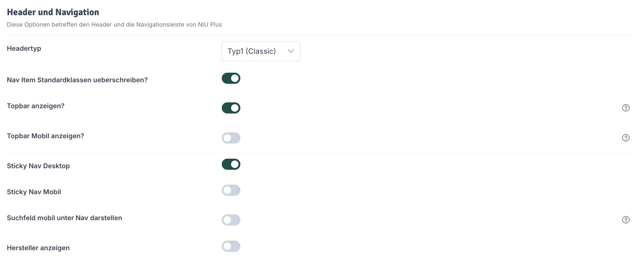 Header und Navigation