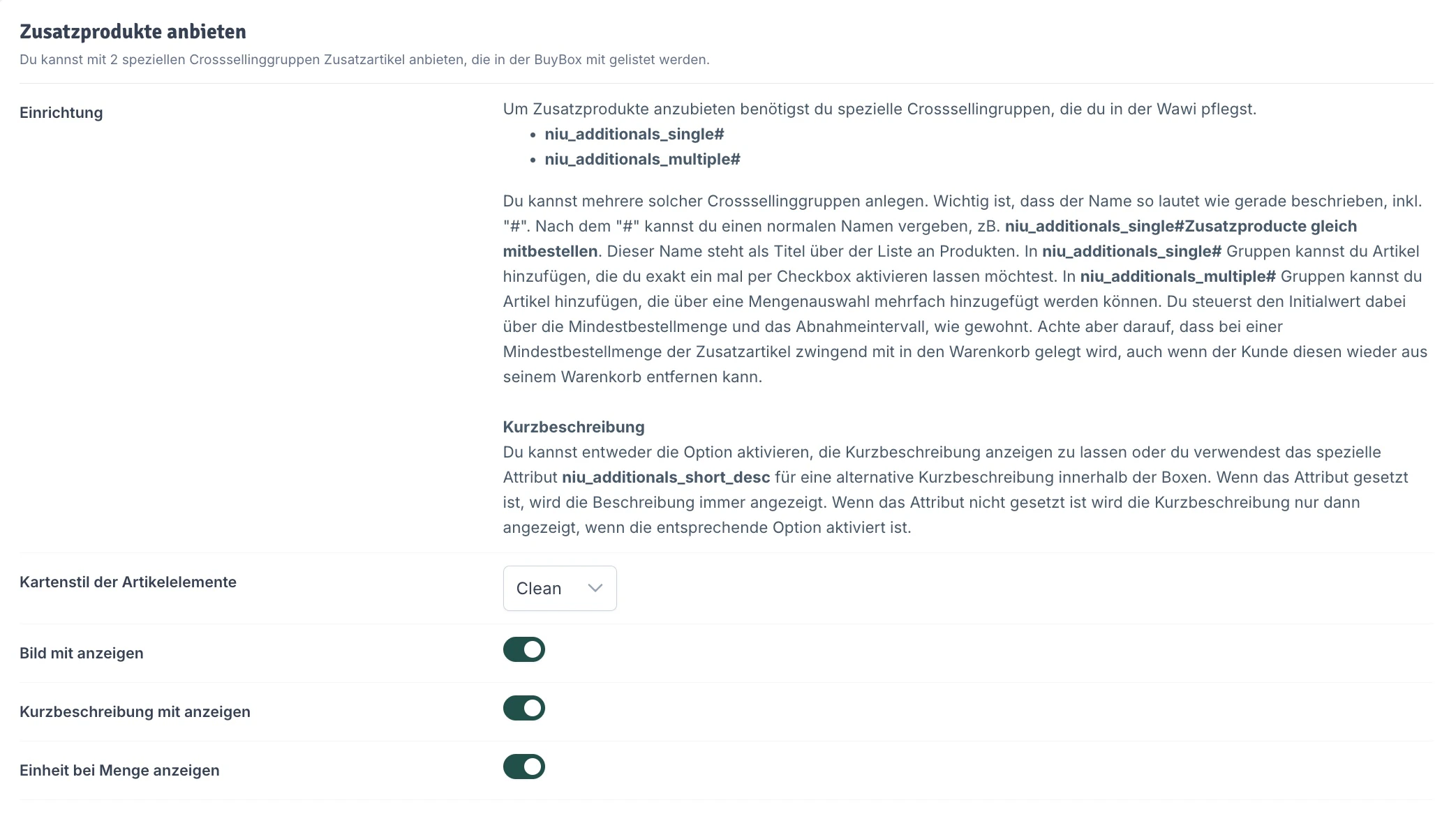 Zusatzprodukte anbieten