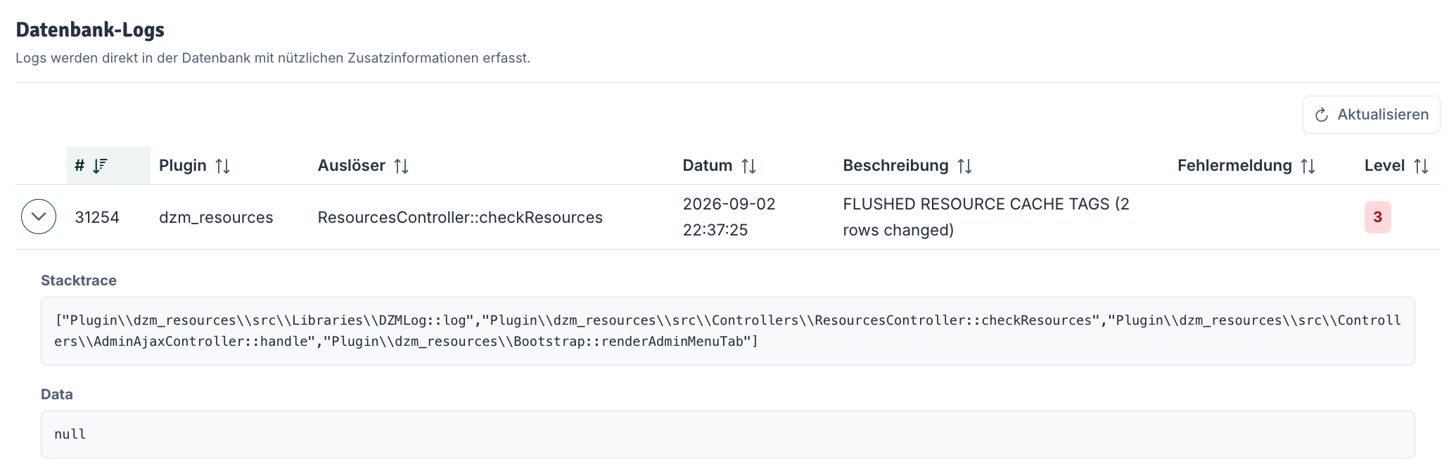 Datenbank-Logs
