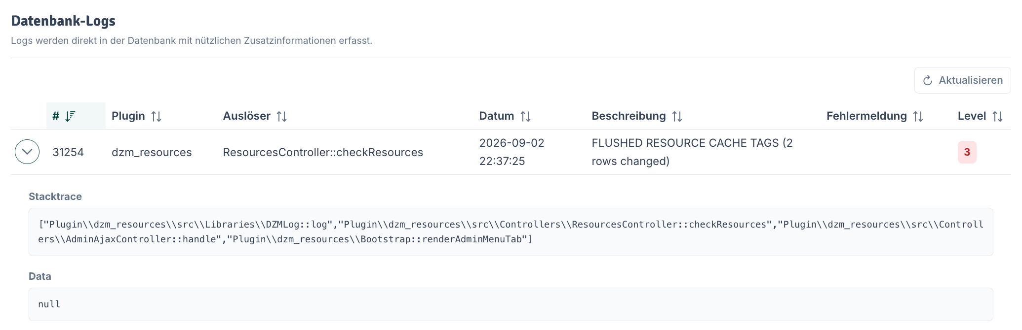 Datenbank-Logs