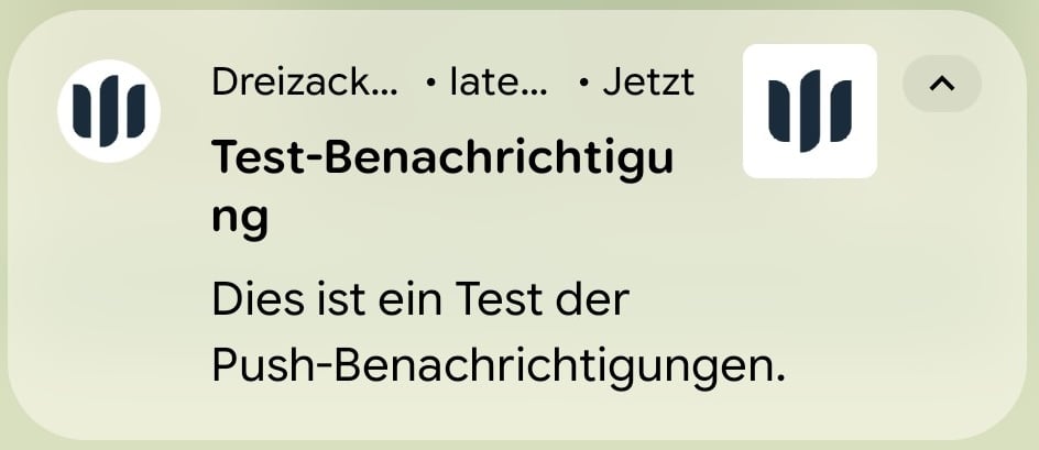 Testnachricht – Vorschau auf dem Gerät