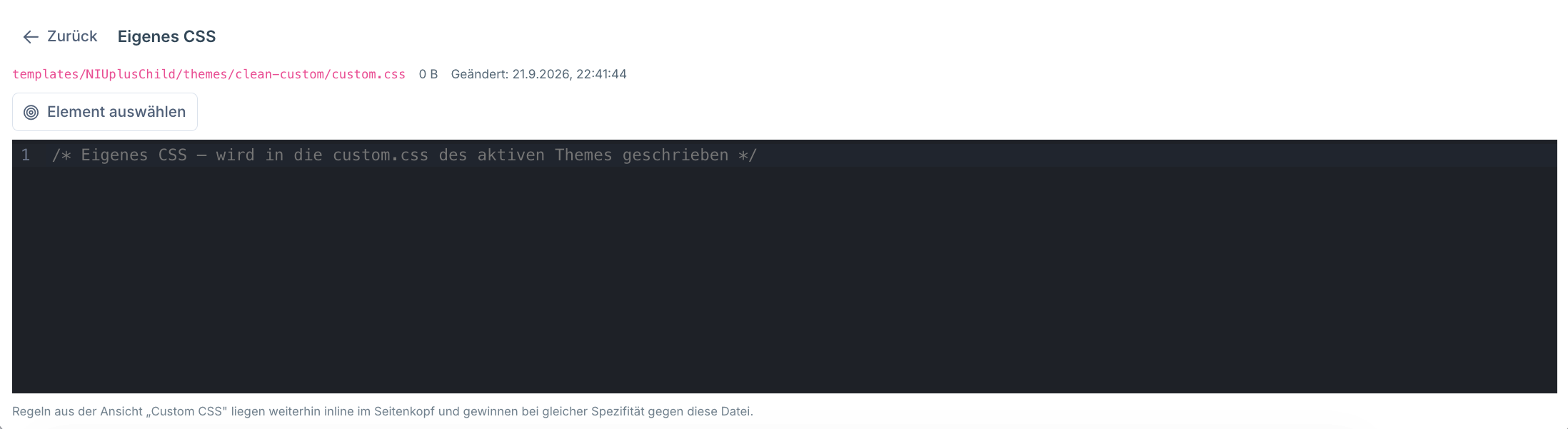 Eigenes CSS