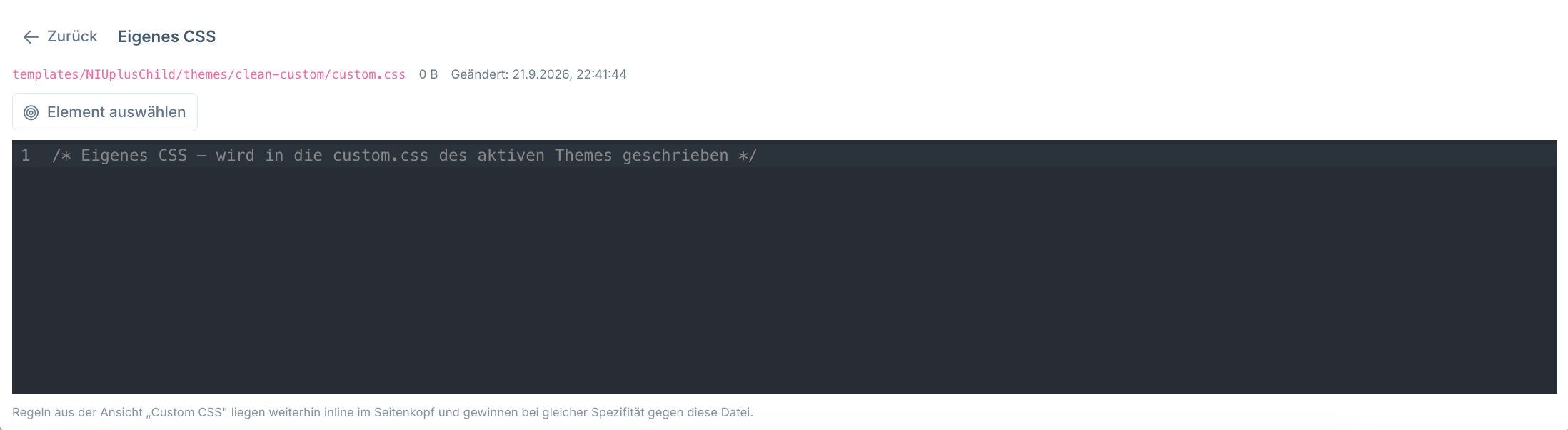 Eigenes CSS
