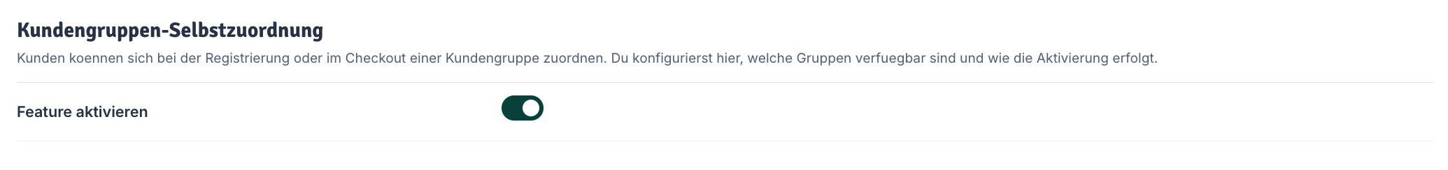 Kundengruppen-Selbstzuordnung