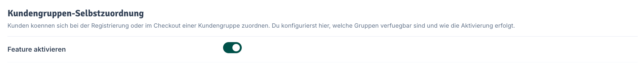 Kundengruppen-Selbstzuordnung