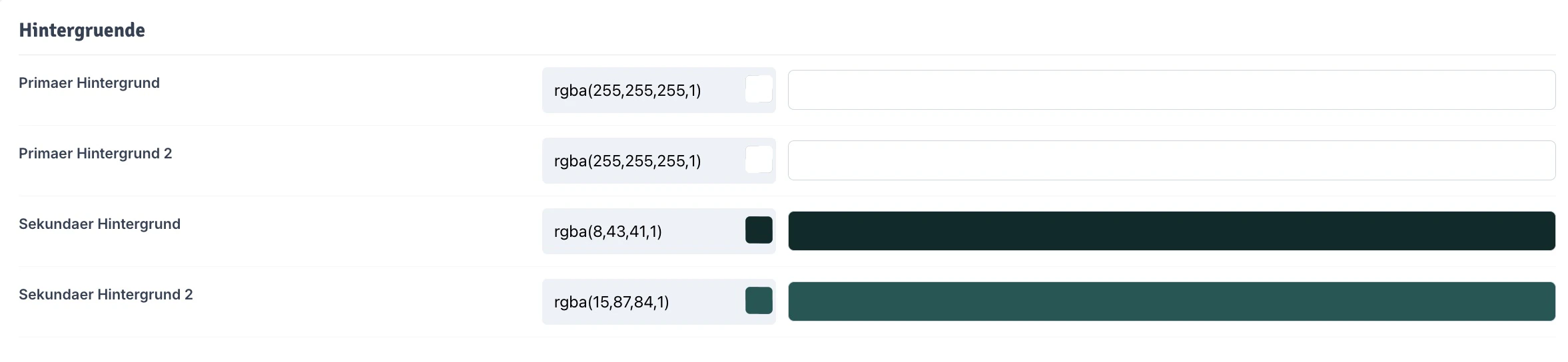 Hintergrund und Schriftfarben