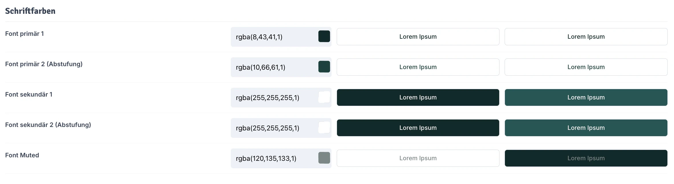 Hintergrund und Schriftfarben 2