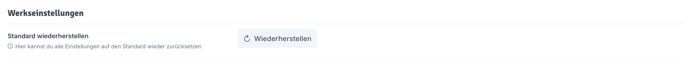 Werkseinstellungen