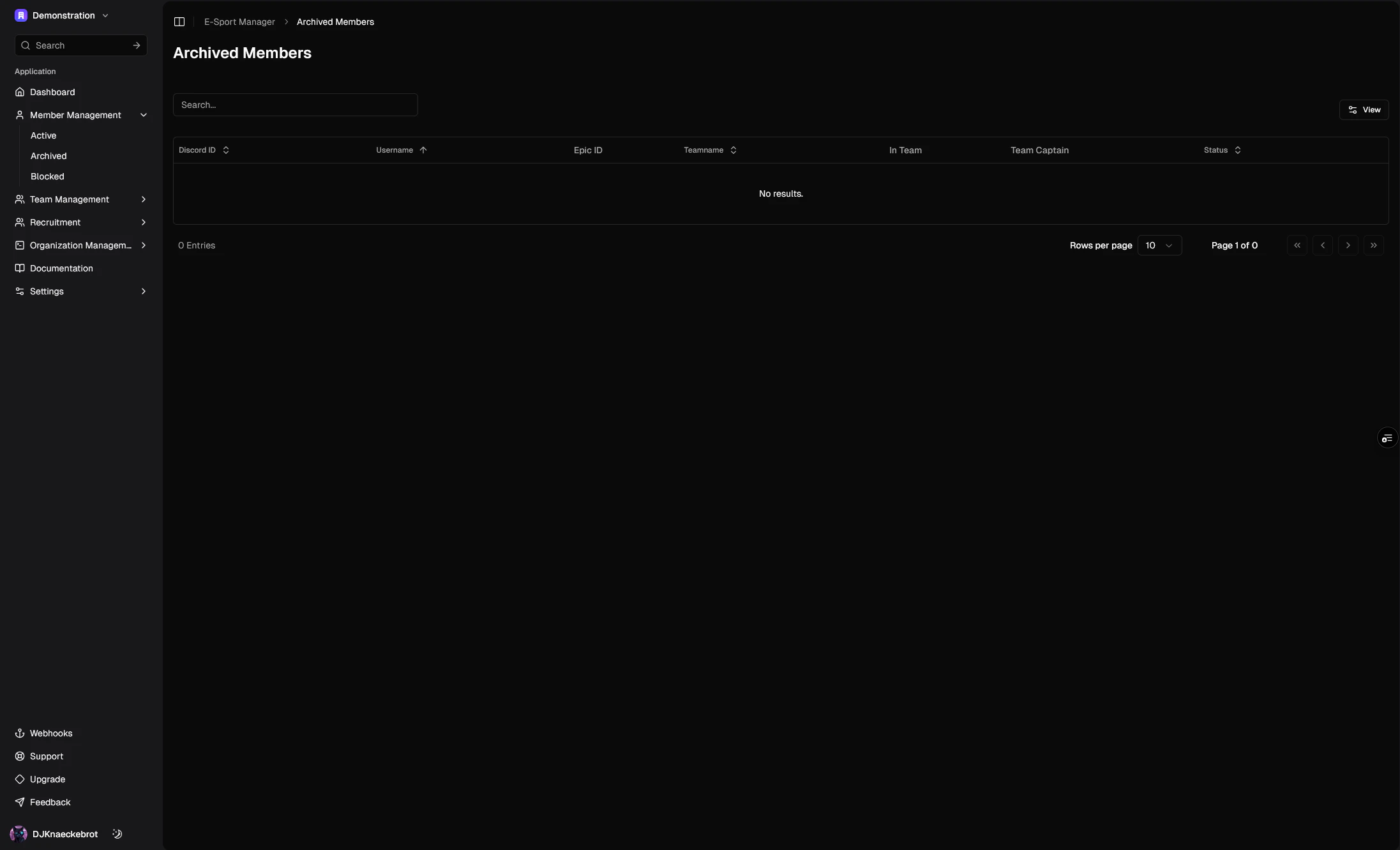 Archived Member Details