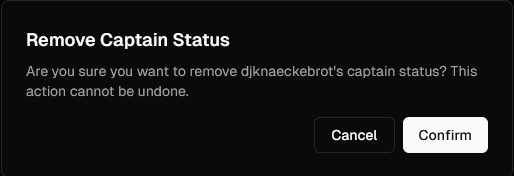 Confirm Remove Captain