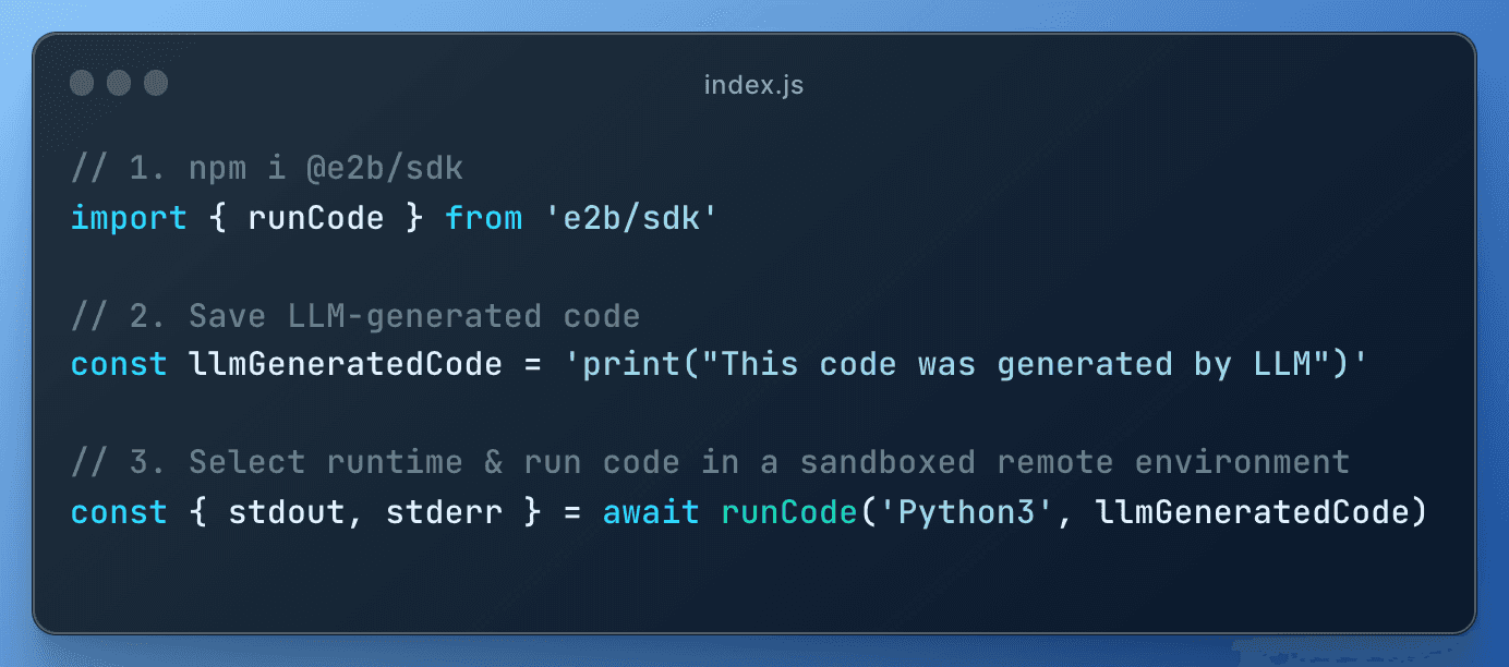 A way to run LLM-generated code in sandboxed environments