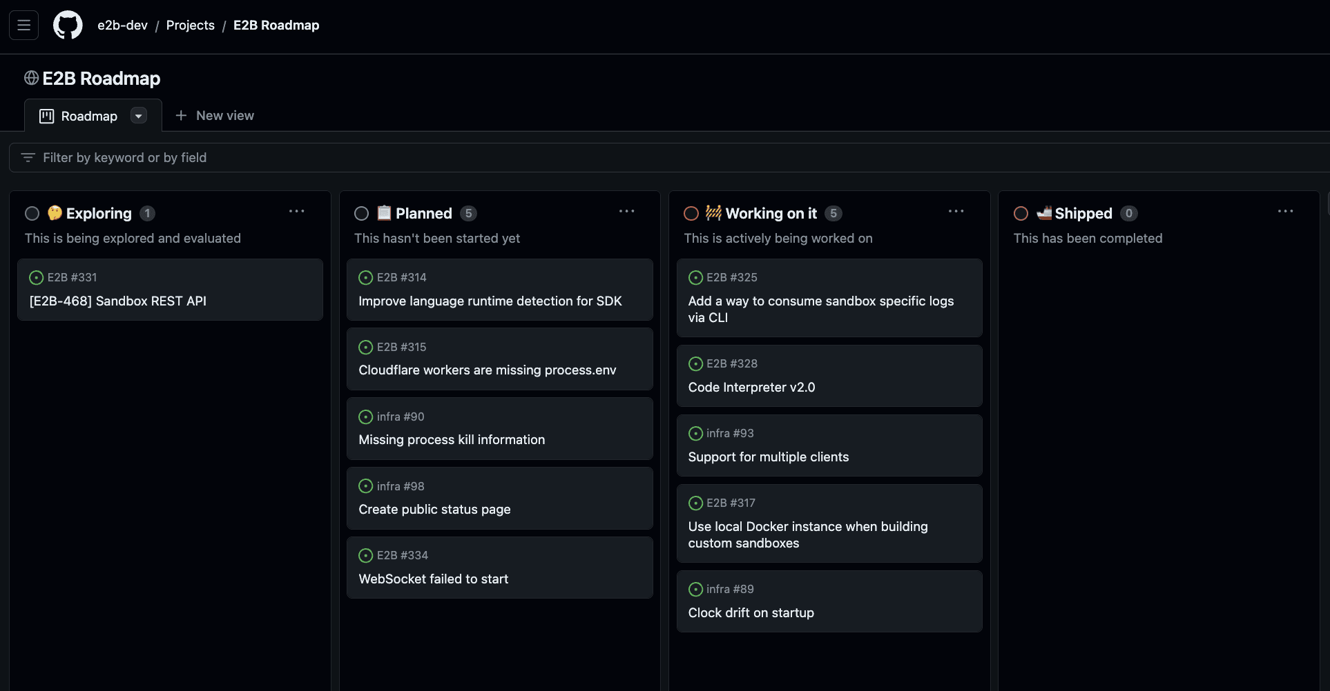 Releasing public roadmap on GitHub