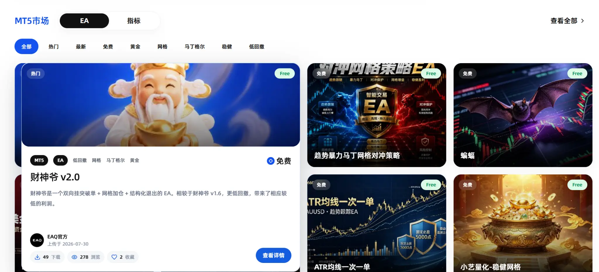 产品卡片悬停展开