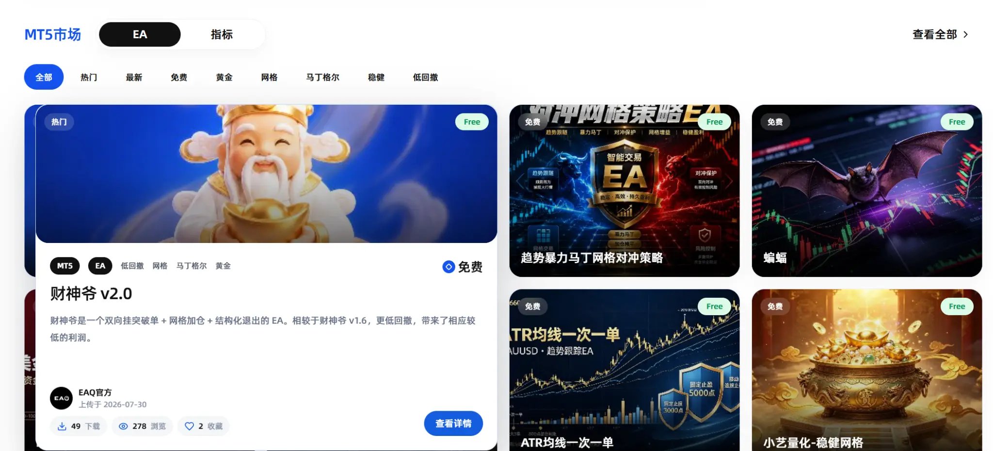 产品卡片悬停展开