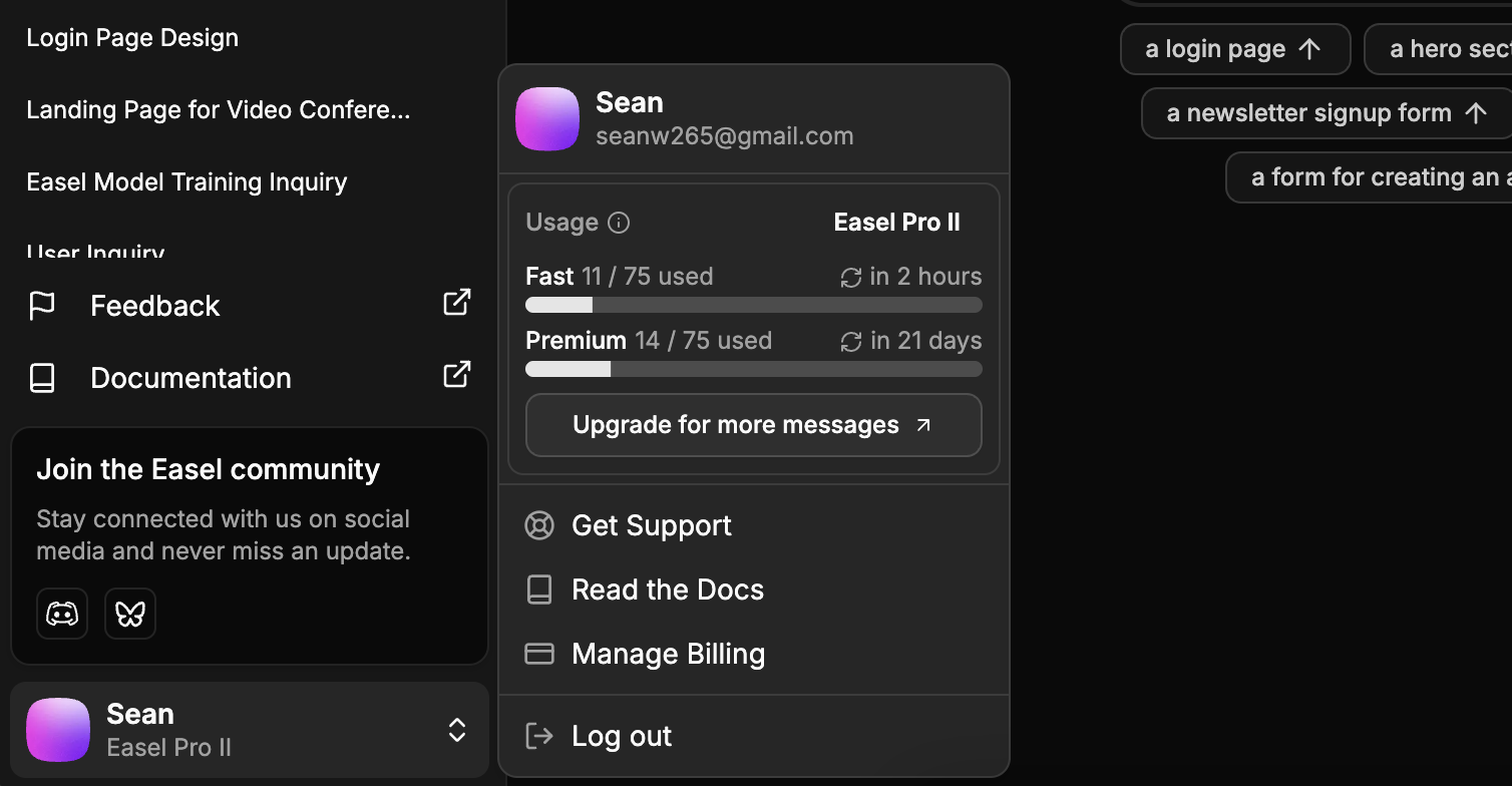 Usage Limits Display