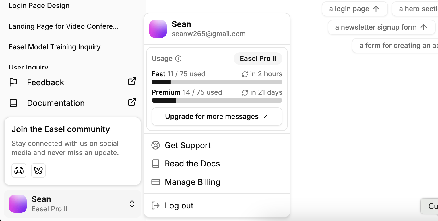 Usage Limits Display
