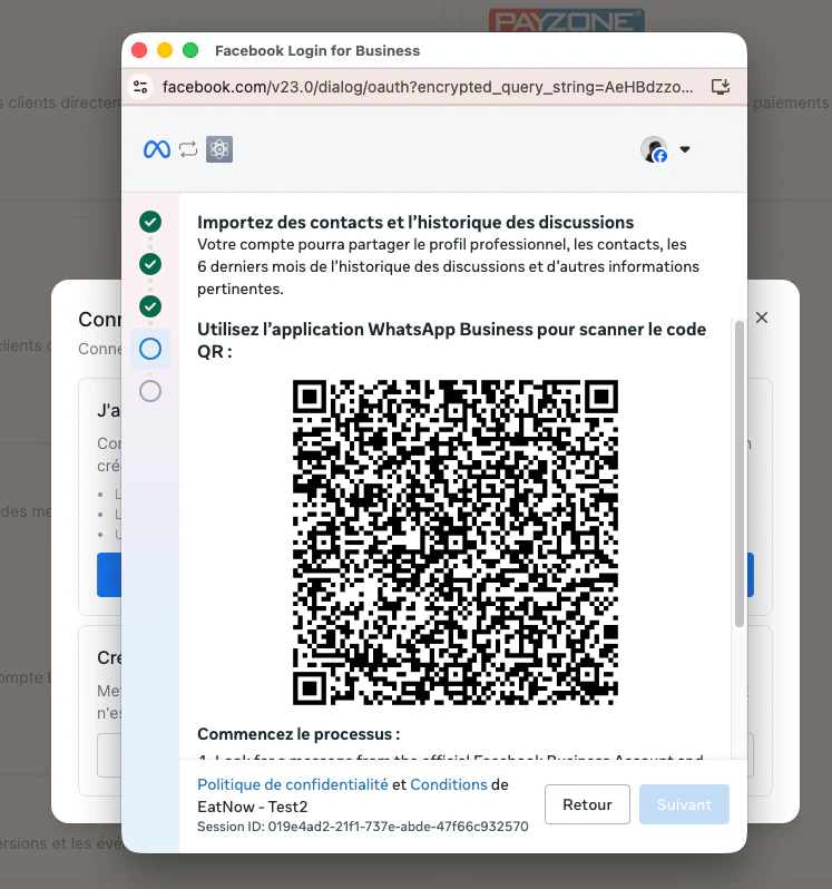 QR code screen shown by Meta