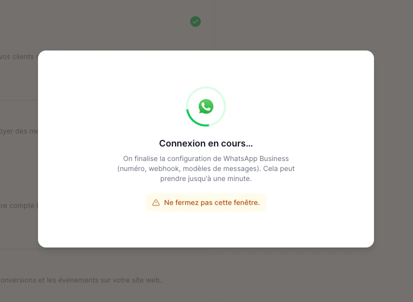 EatNow finalizing the WhatsApp connection