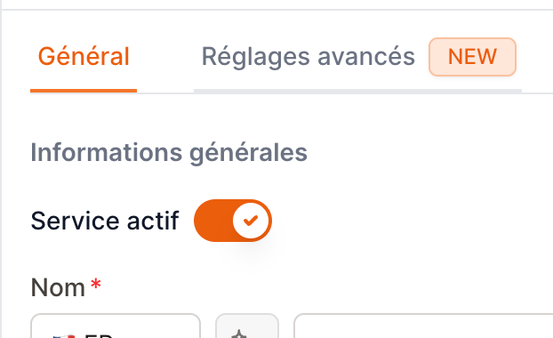 Active shift toggle in the General tab of the shift form