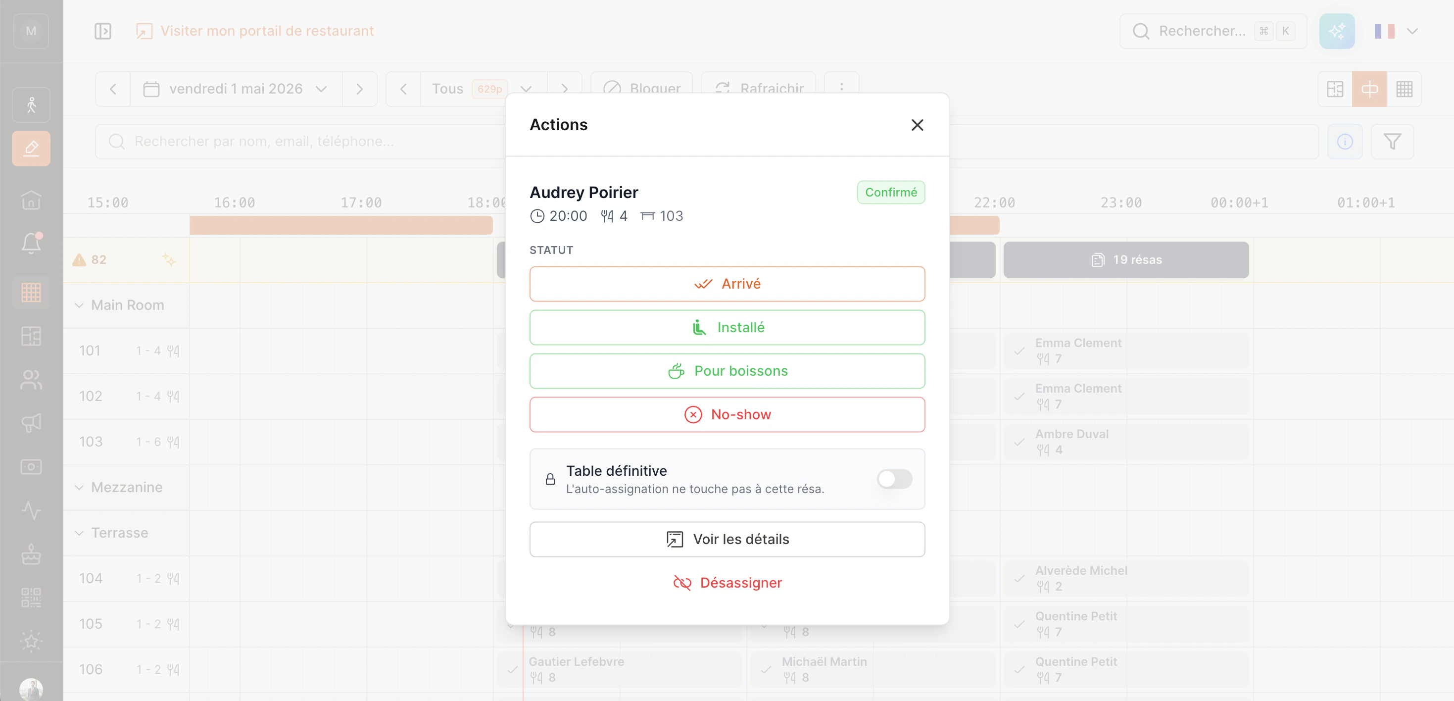 Quick-action sheet on tap