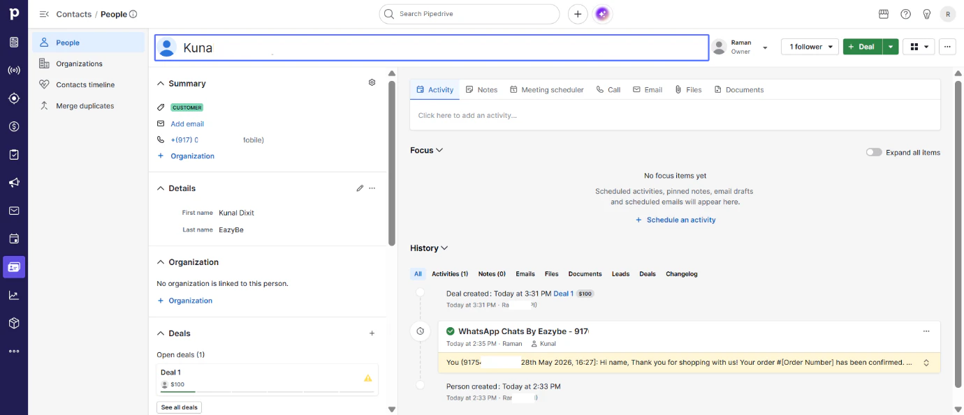 Create Deal in Pipedrive