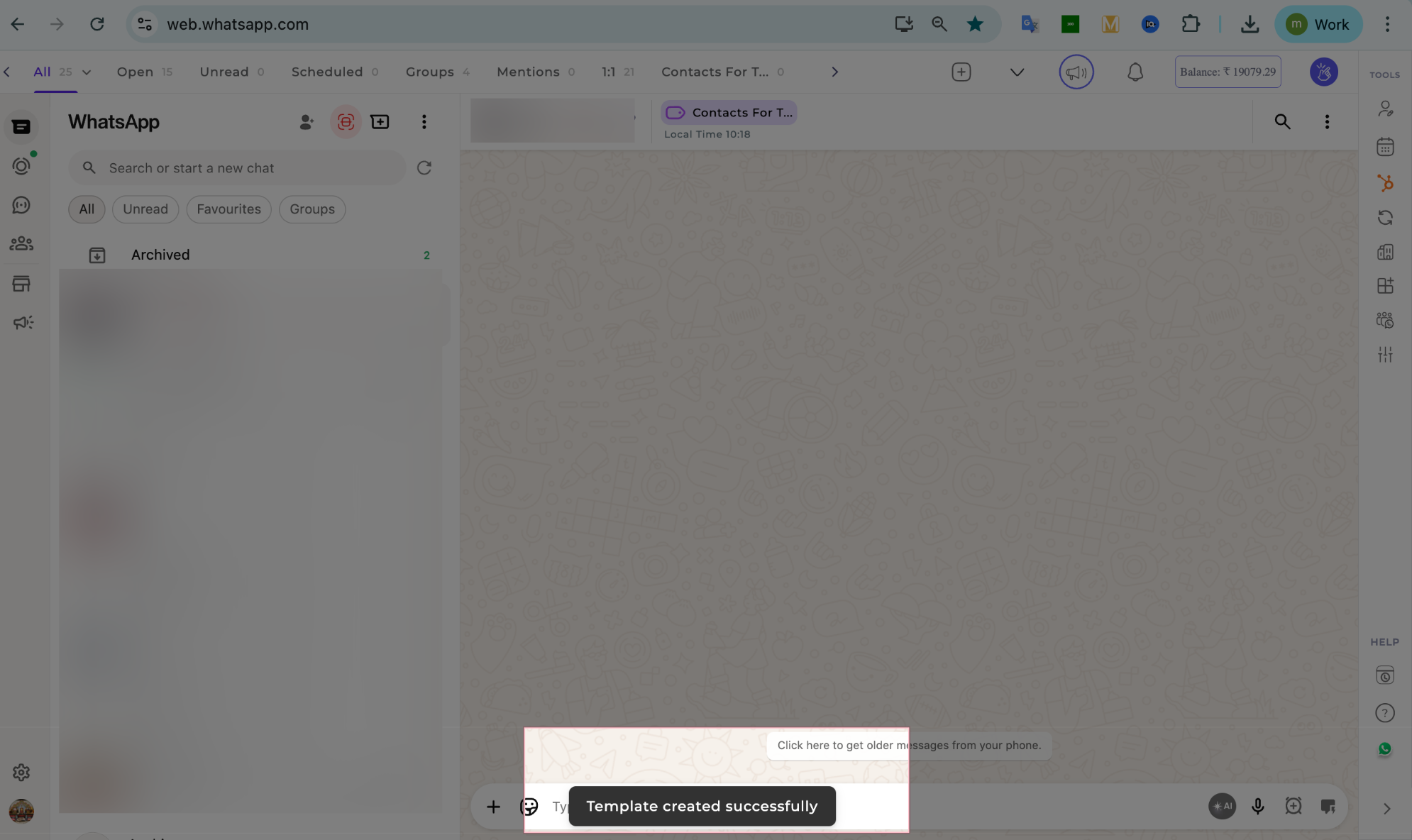 Create Template Button