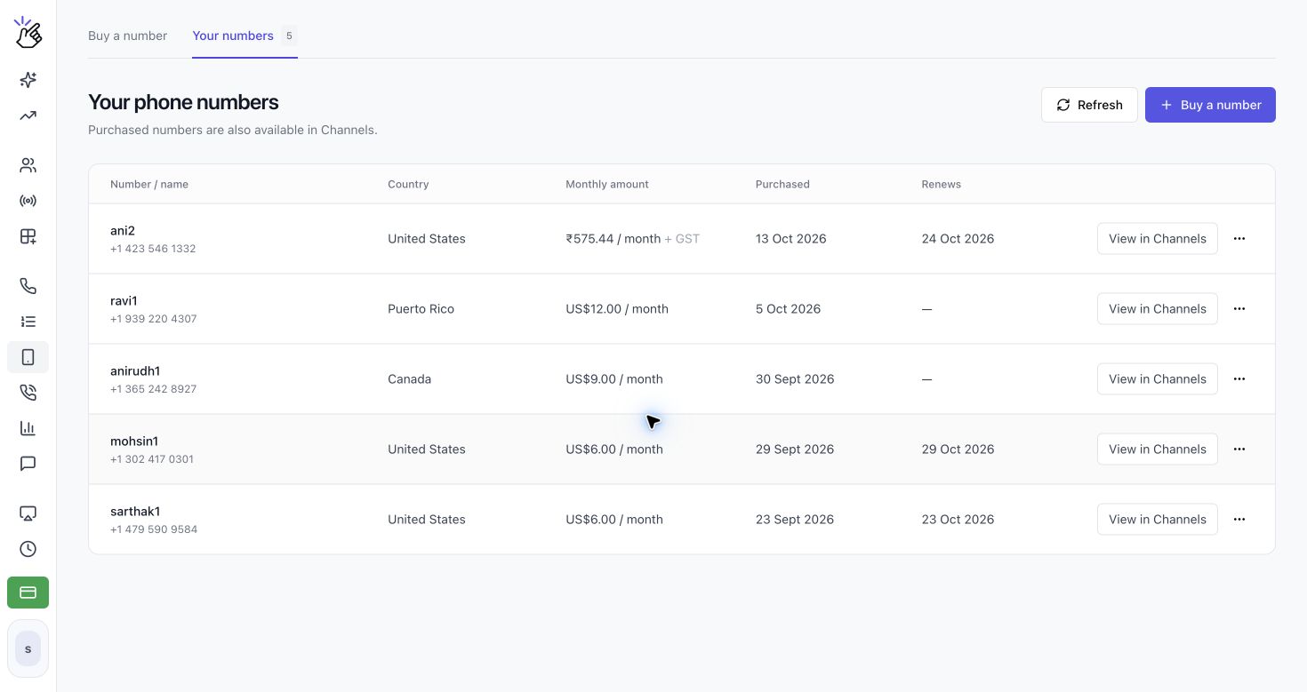 Call history filters and summary