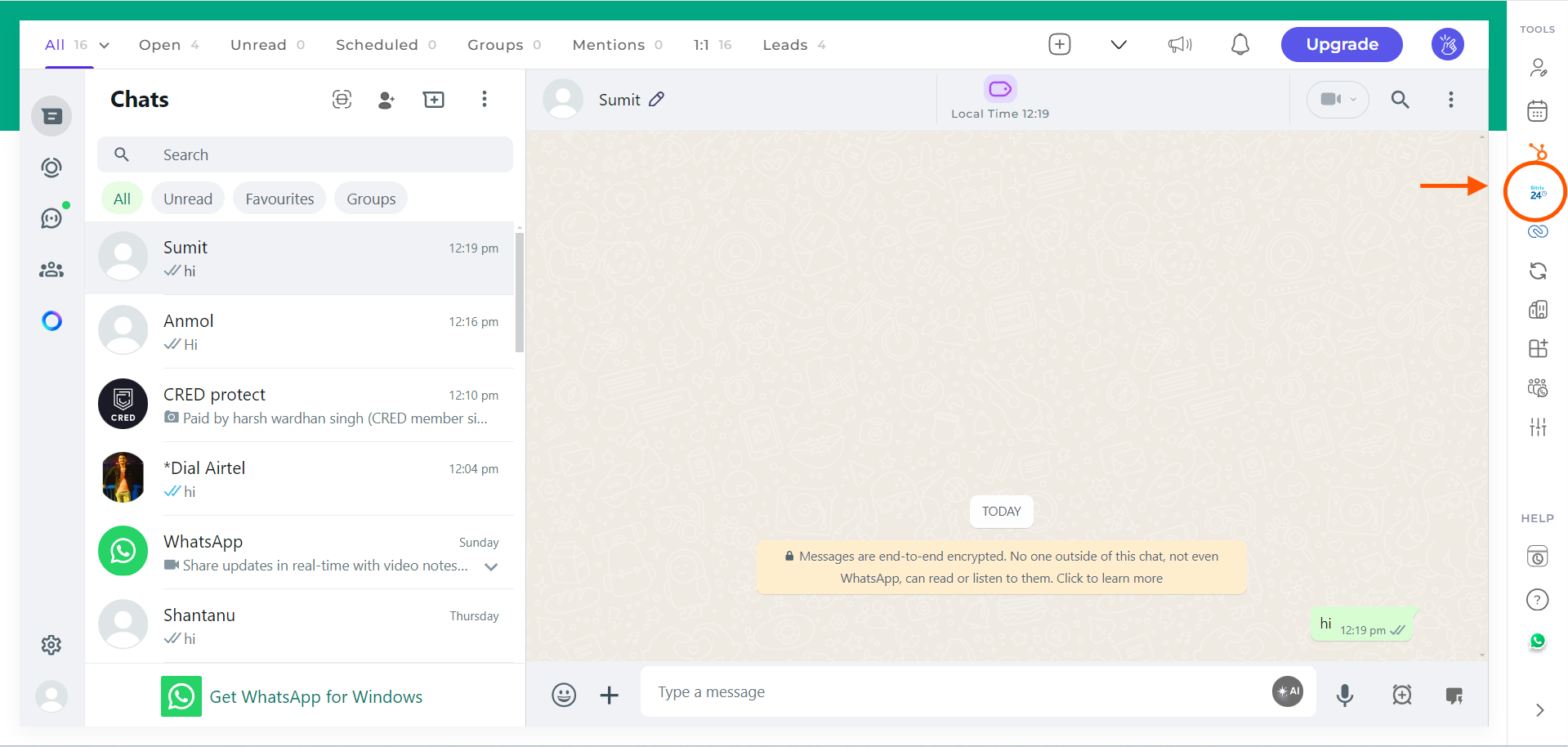 Bitrix Icon in Sidebar