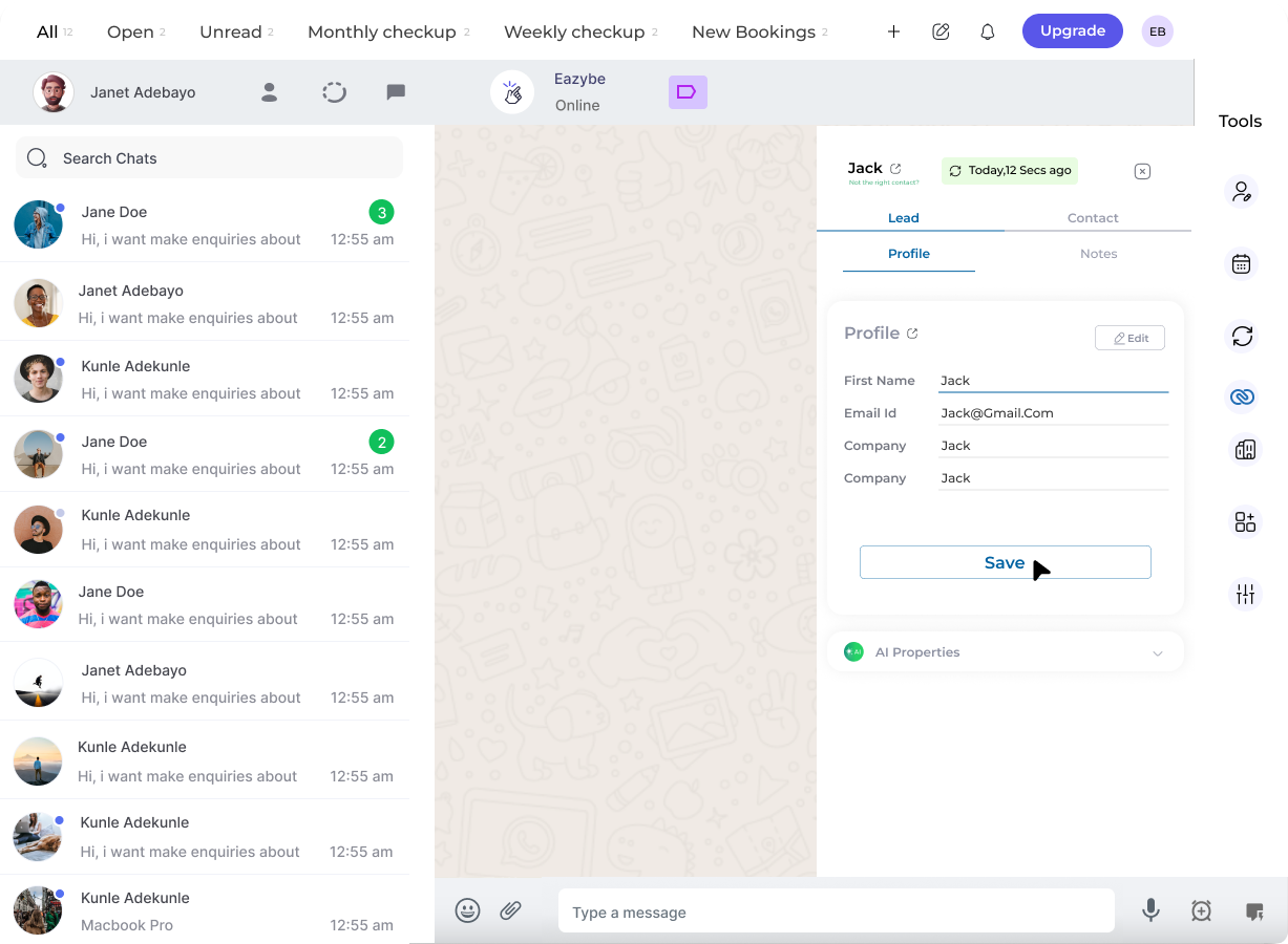 Lead Profile Section