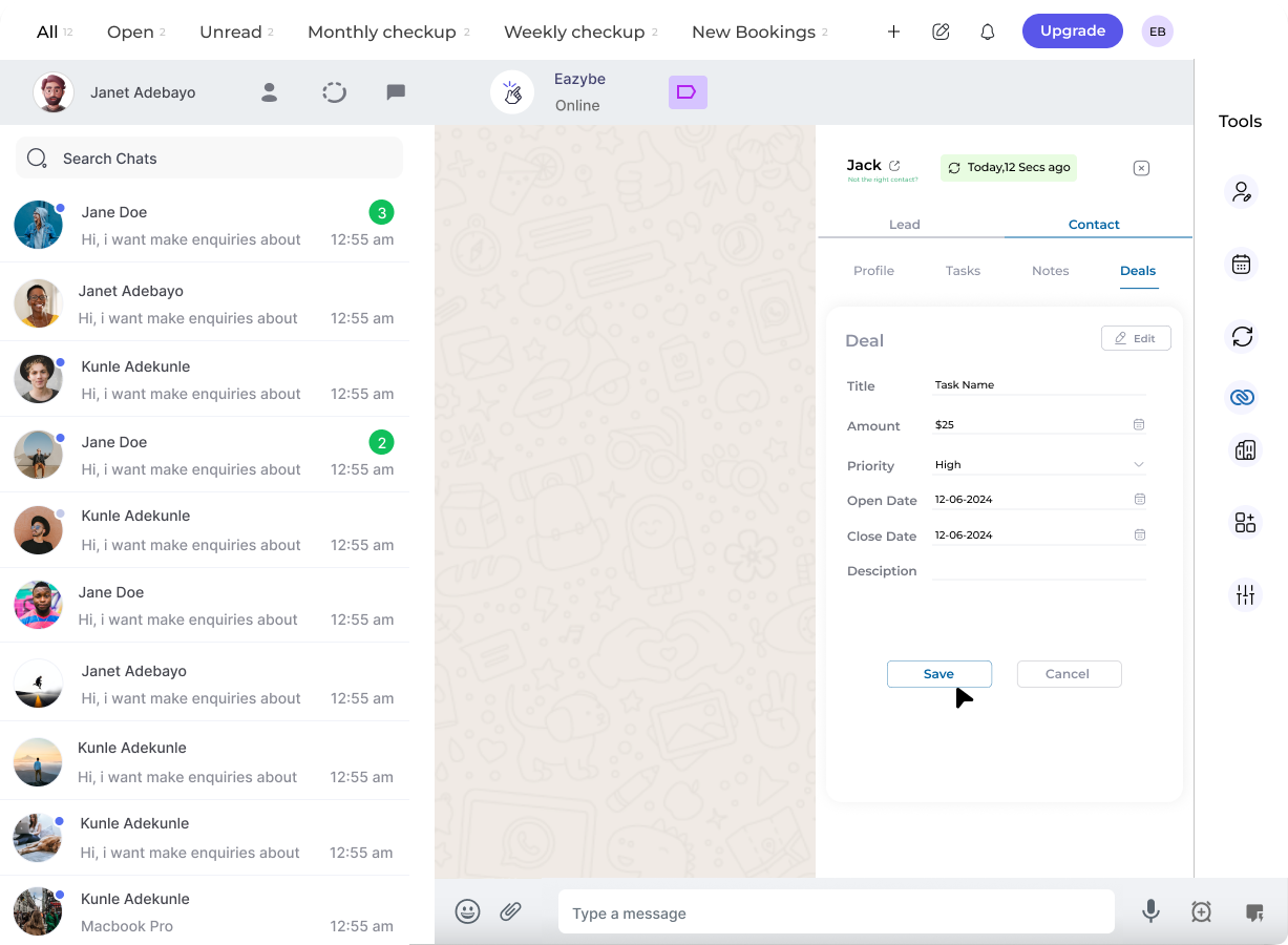 Seção de Negócios