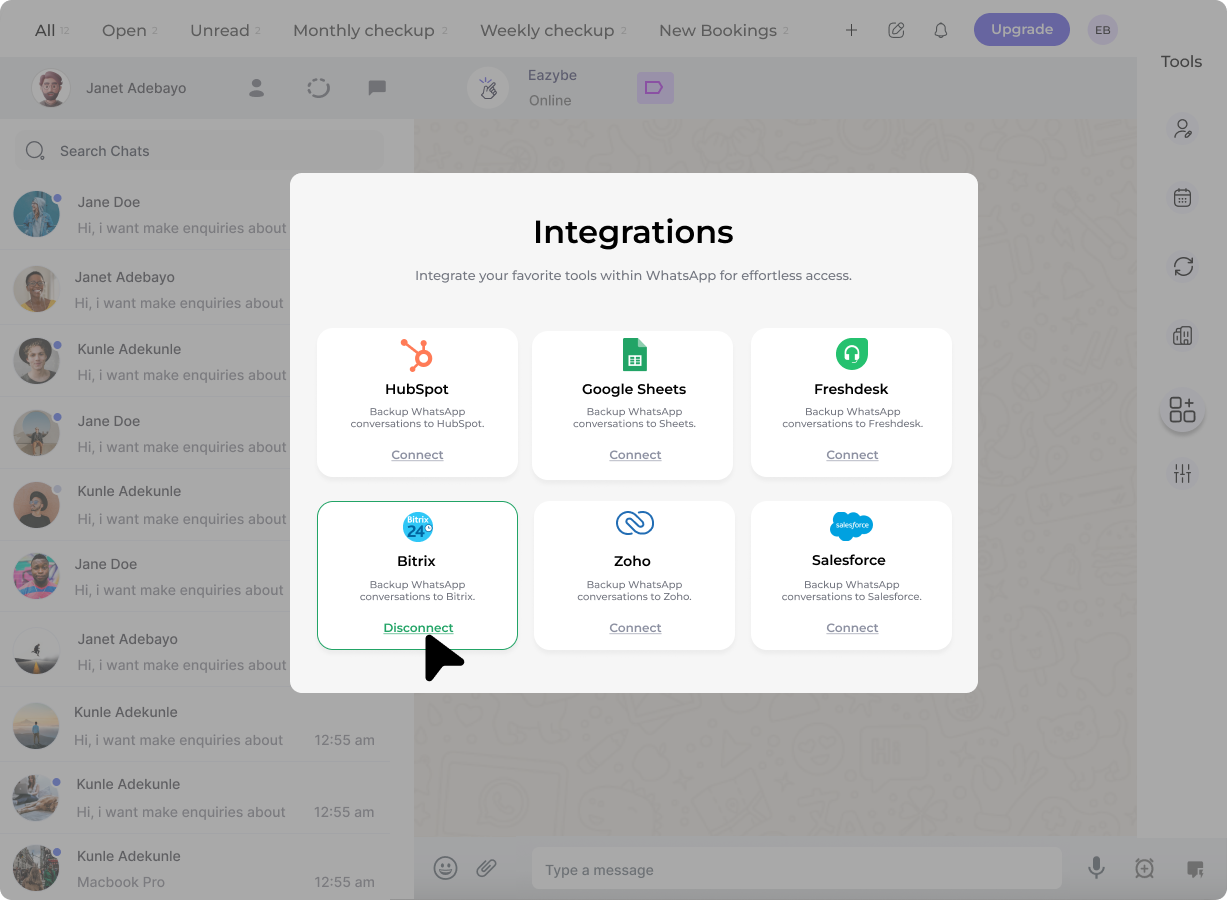 Bitrix disconnect button