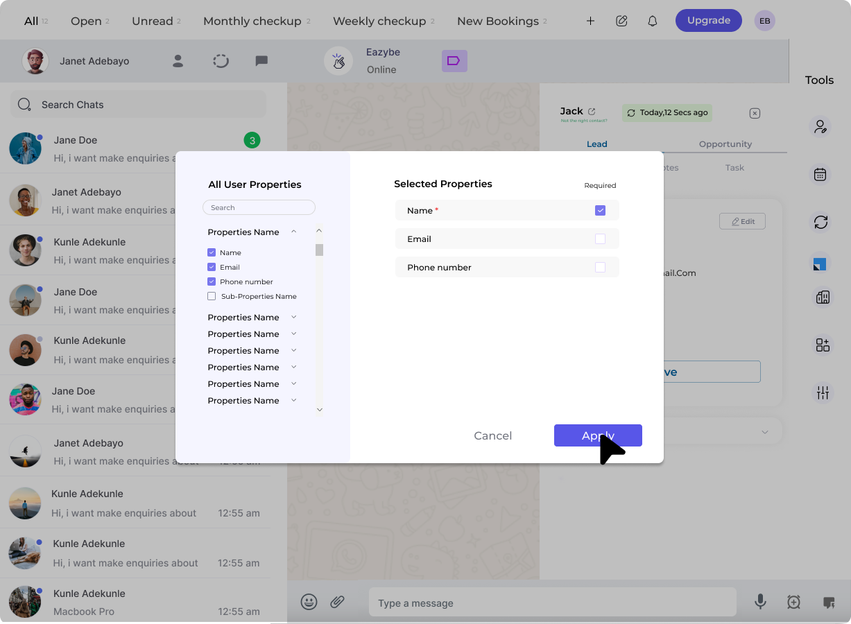 LeadSquared Profile Section