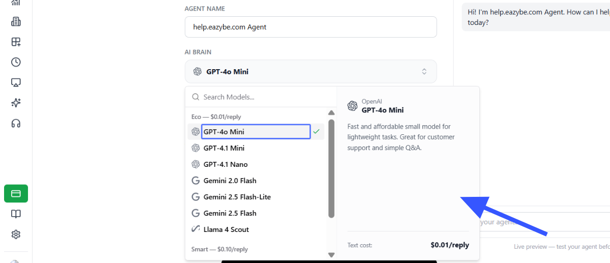 Selecionar número de implantação