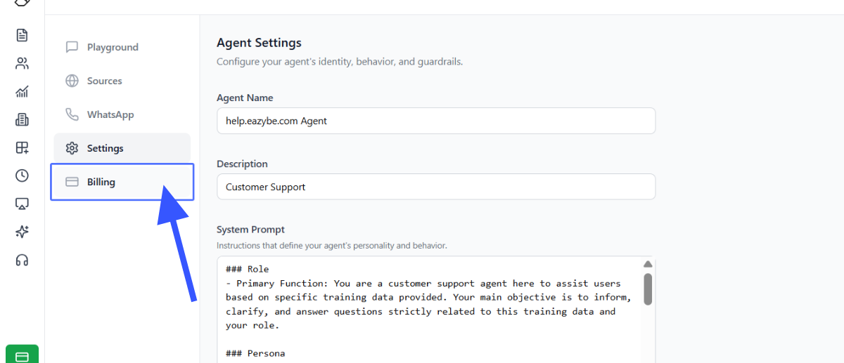 Botão publicar agente