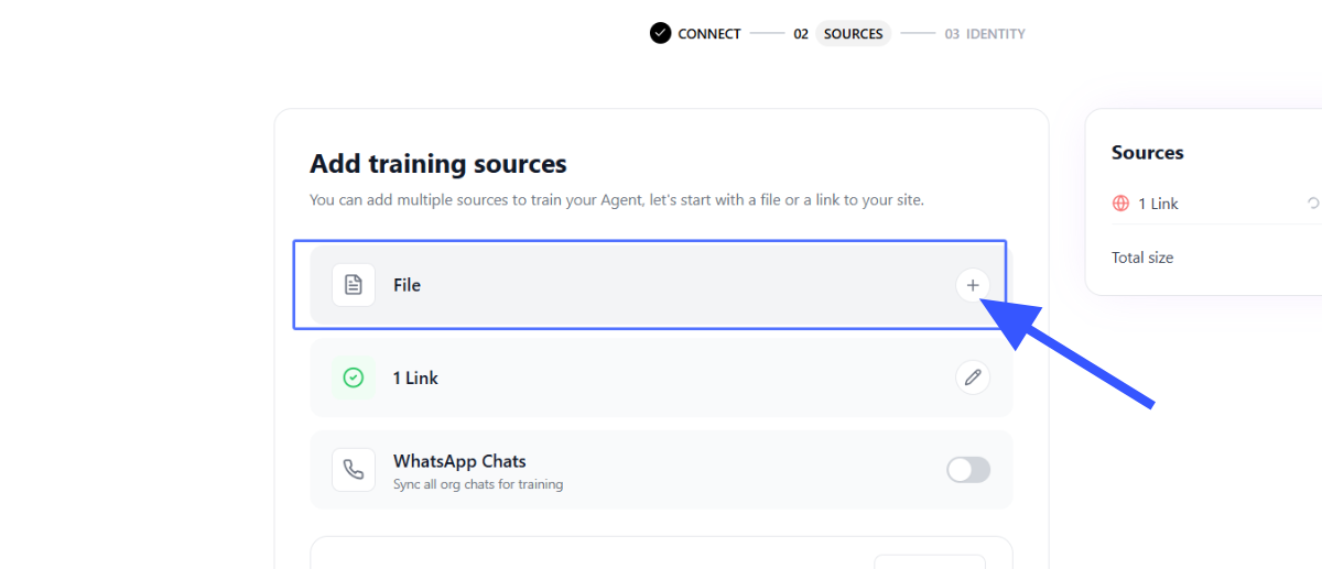 Opção de sincronizar chats do WhatsApp