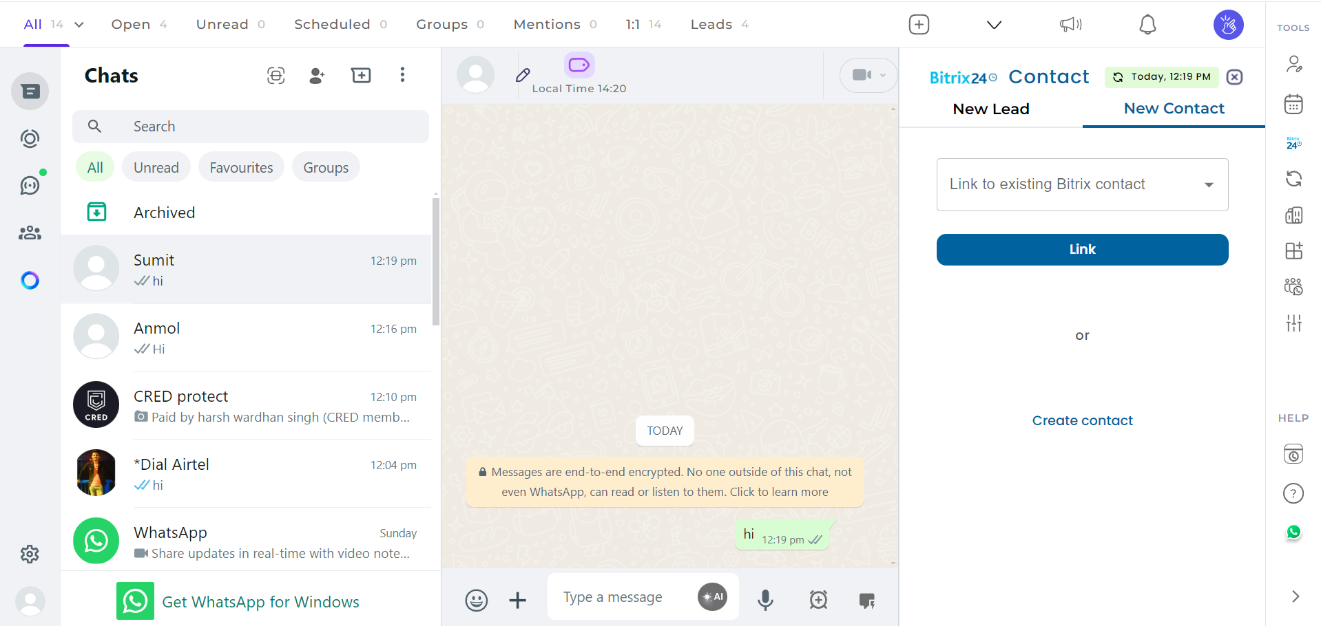 Link existing contact