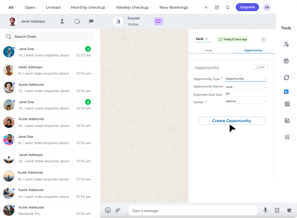 Create Opportunity button