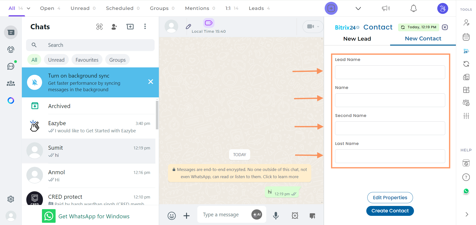 Contact details form