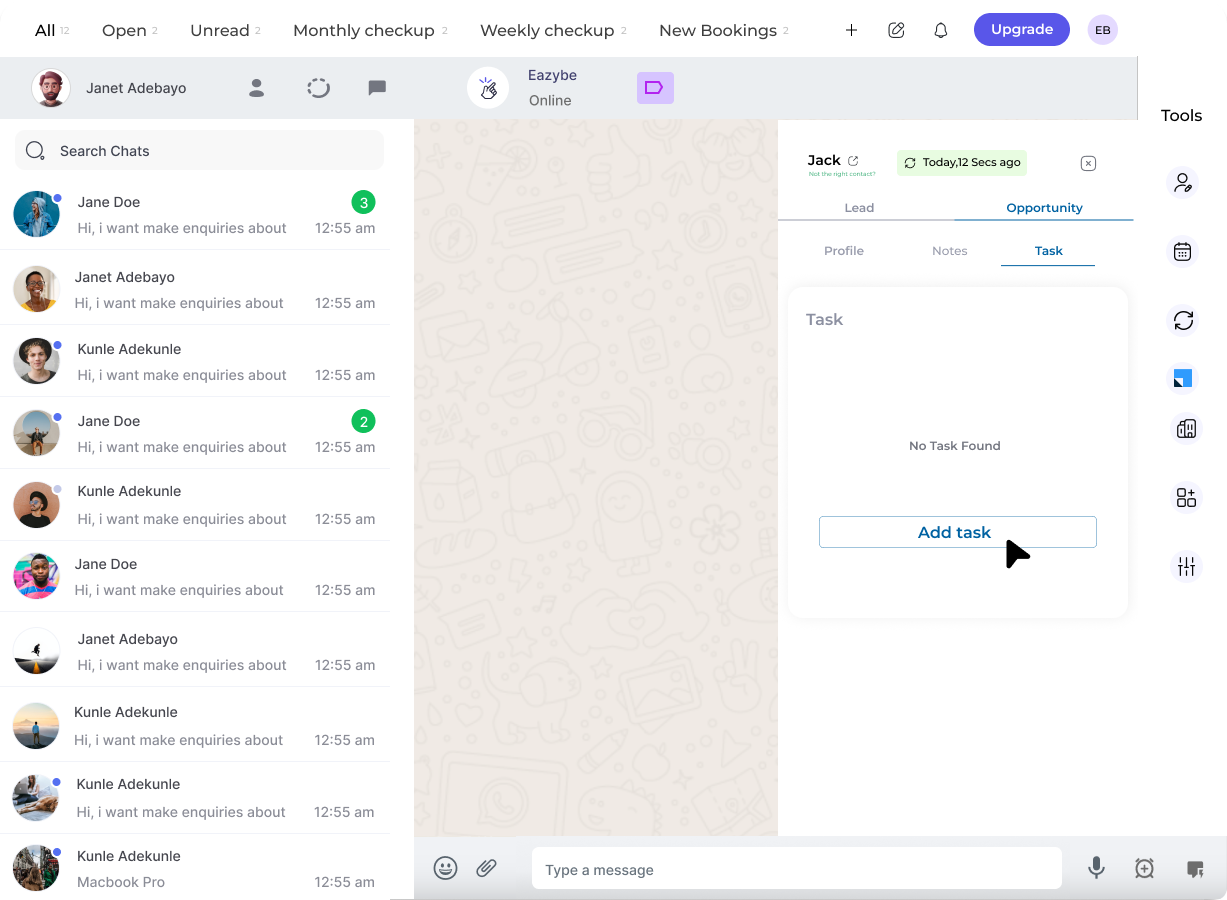 Opportunity Tasks Section