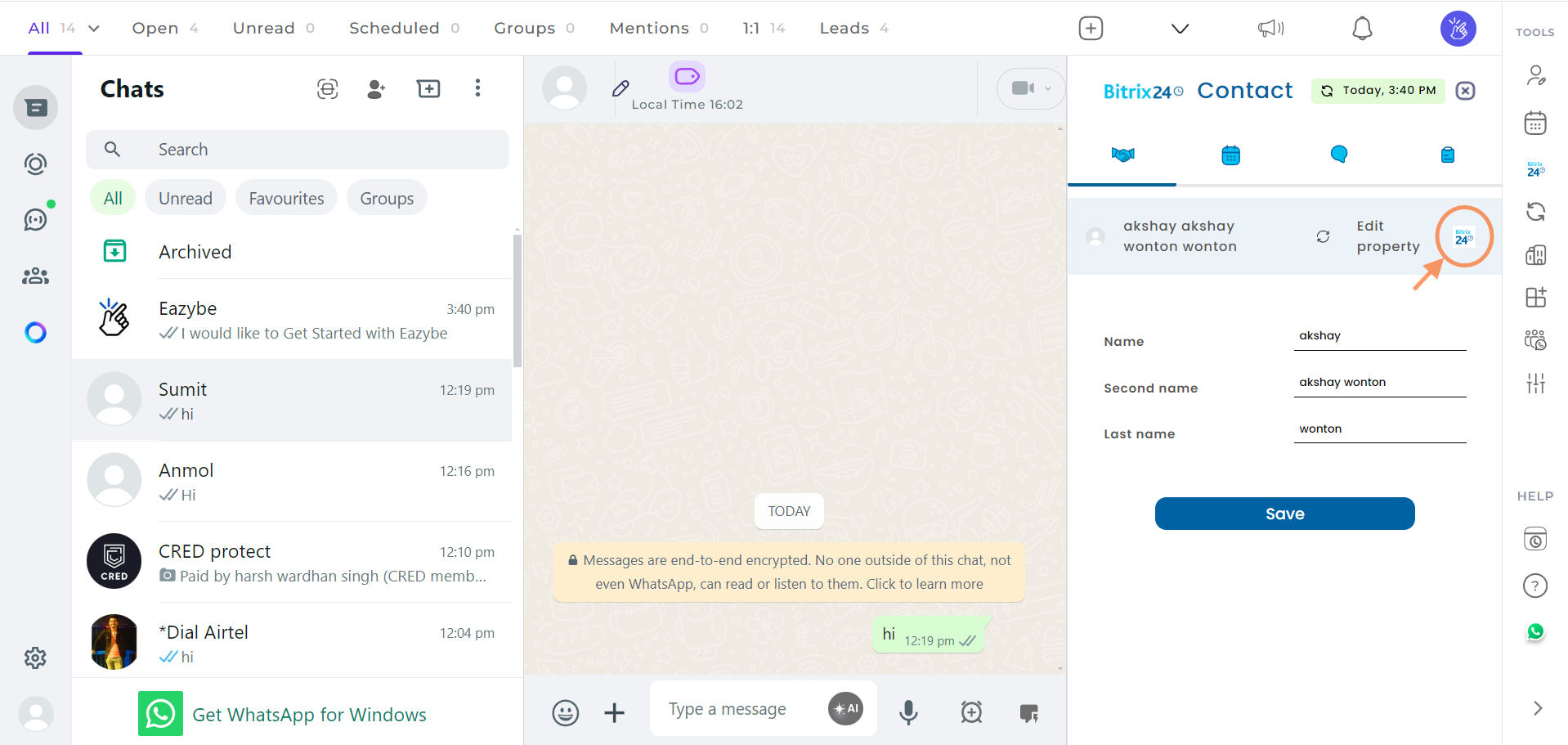 View on Bitrix button