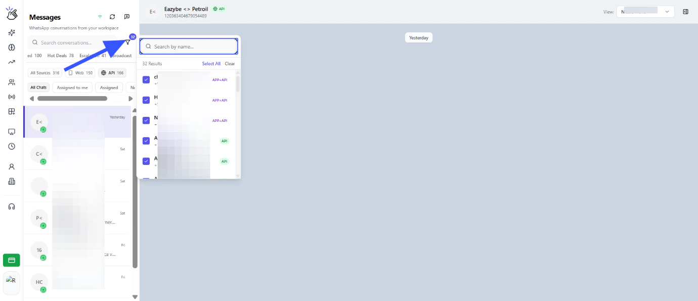 Select numbers filter