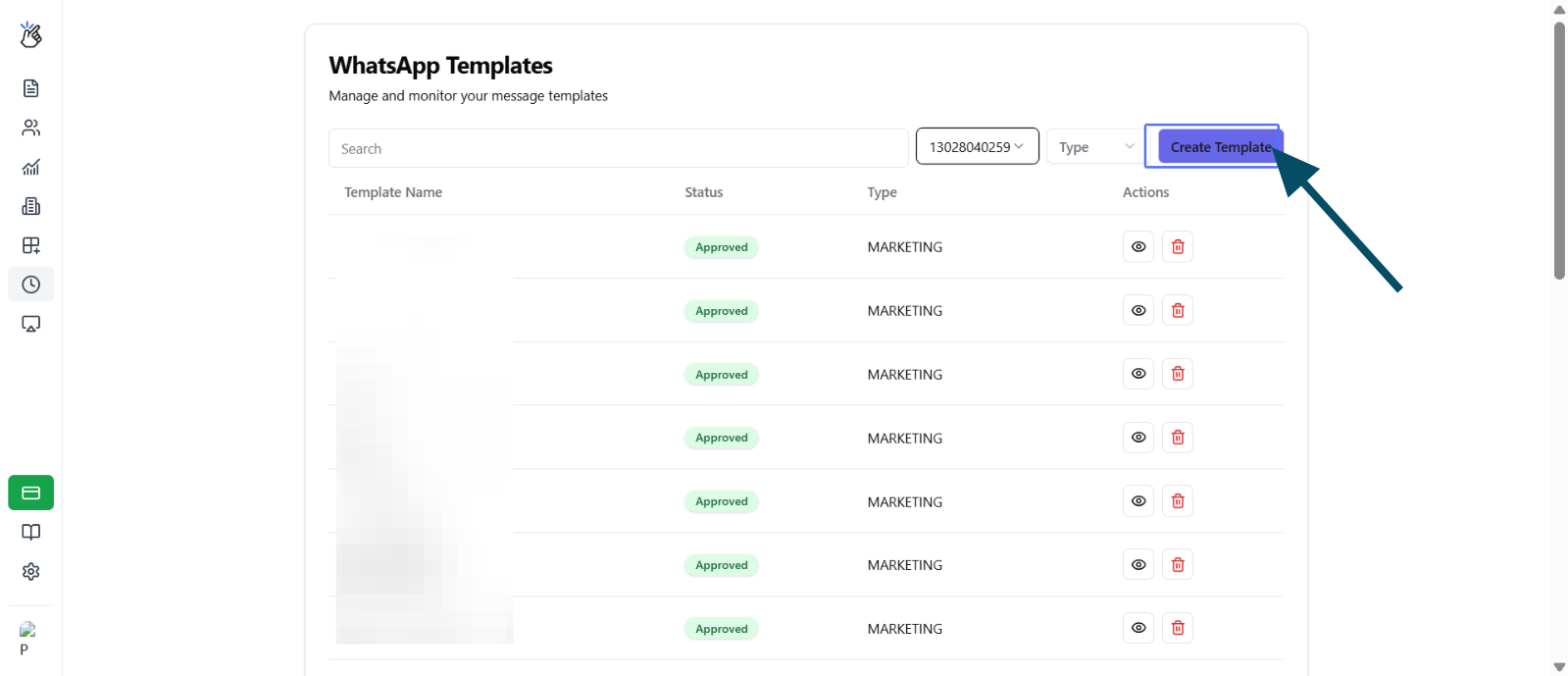Click Create Template button